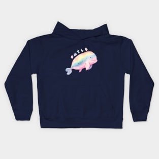 Smile Cute Colorful Baby Whale . Kids Hoodie